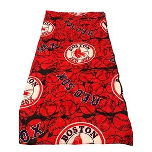 MLB Boston Red Sox Sleeping Bag Red Black Baseball Logo All Over Print Youth